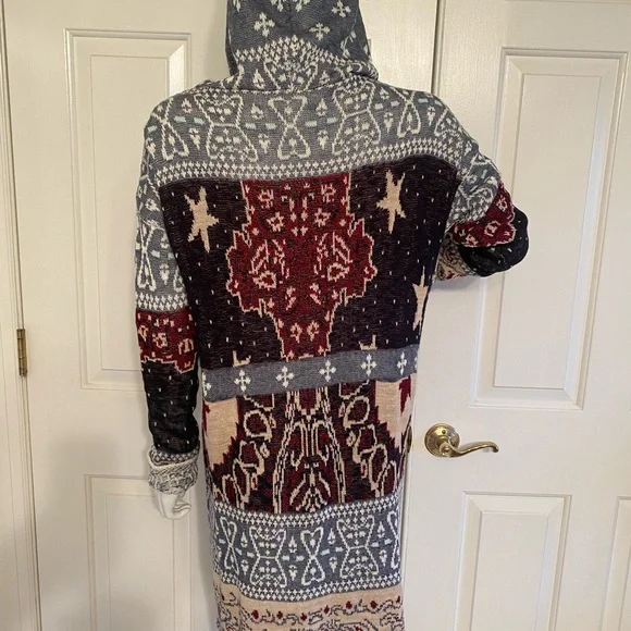 Free People Bandana Hooded Cardigan NWT Size L - Picture 6 of 9